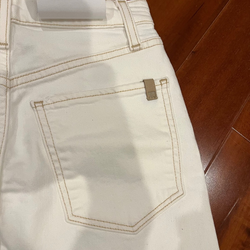 Joe's Denim Maxi Skirt Jean Solid Milk White Raw Hem Front Slit New Size 23 - Picture 10 of 10